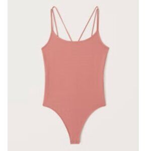 Abercrombie - Strappy-Back Cami Bodysuit - Coral M